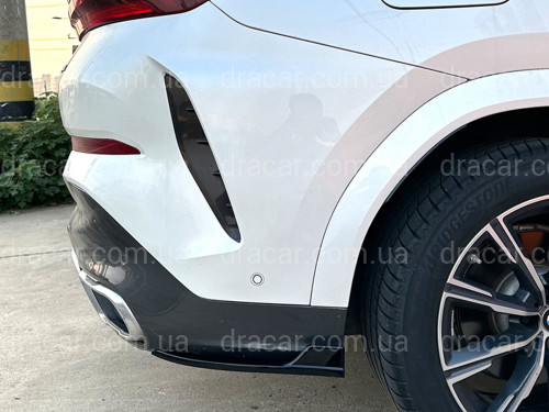 Лезвия накладки заднего бампера M-Performance BMW X6 G06 2019- 2шт. ABS пластик, черный глянец артикул 9135