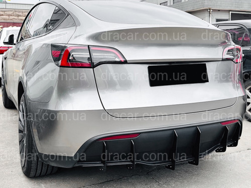 Накладка заднего бампера для Tesla Model Y 2020-2024 ABS пластик, цвет черный глянец артикул 9107