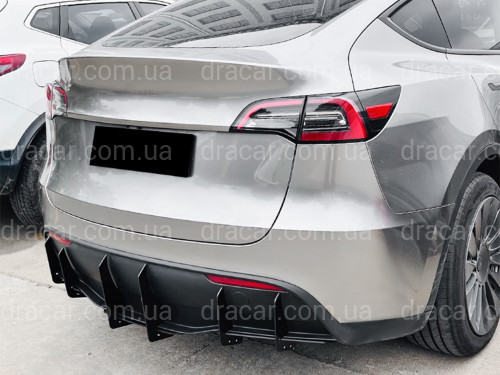 Накладка заднего бампера для Tesla Model Y 2020-2024 ABS пластик, цвет черный глянец артикул 9107
