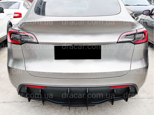 Накладка заднего бампера для Tesla Model Y 2020-2024 ABS пластик, цвет черный глянец артикул 9107