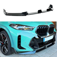 Юбка переднего бампера M-Perfomance для BMW X6 G06 LCI 2022+ ABS пластик, черный глянец