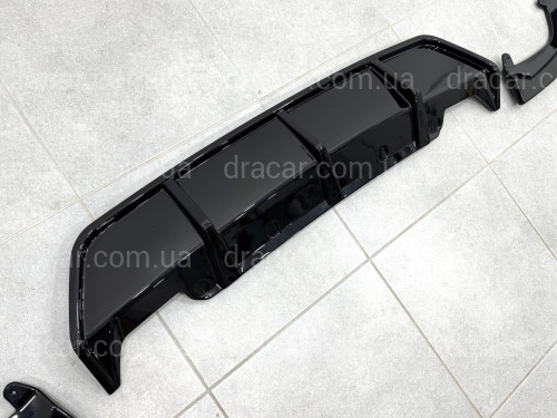 Юбка накладка заднего бампера M Performance BMW X6 G06 2019+ ABS пластик, цвет черный глянец артикул 9134