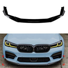 Юбка накладка переднего бампера M5 BMW 5 series G30 G31 M5 F90 LCI 2020-2023 ABS пластик, черный глянец