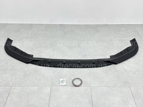 Юбка накладка переднего бампера BMW 5 series G30 G31 2016-2020 ABS пластик, черный глянец артикул 9082