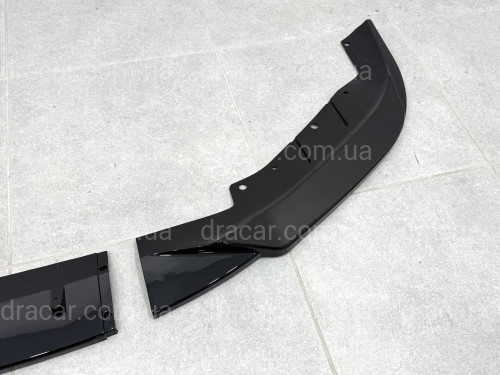 Юбка накладка переднего бампера BMW 5 series G30 G31 2016-2020 ABS пластик, черный глянец артикул 9082
