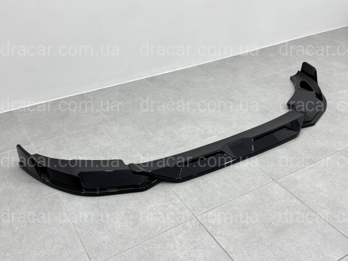 Юбка накладка переднего бампера X3M F97 / X4M F98 LCI 2022-2024, ABS пластик цвет черный глянец артикул 9085