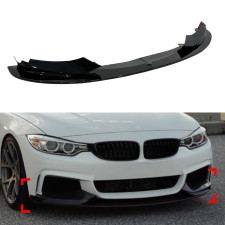 Юбка переднего бампера M performance BMW 4 series F32 F33 F36 2013-2020 ABS пластик, черный глянец