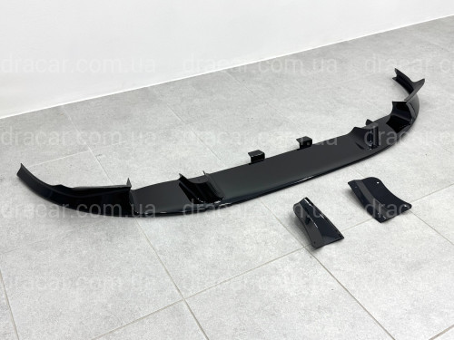 Юбка переднего бампера X3M F97 / X4M F98 2018-2021, цвет черный глянец артикул 8934