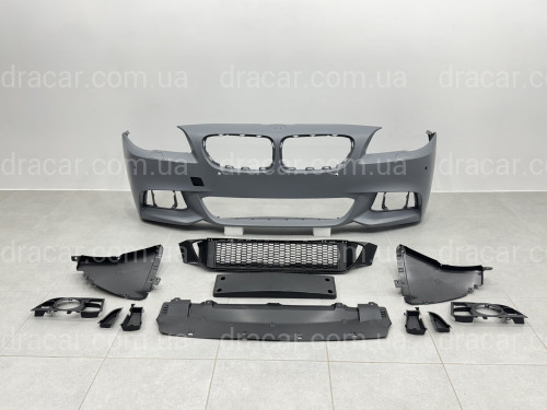 Передний бампер в сборе M Paket LCI 2013+   для BMW 5 Series F10 F11 2010-2016 ПОД ПАРКТРОННИКИ артикул 8481