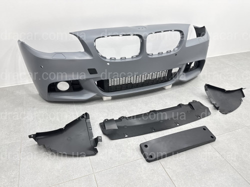 Передний бампер в сборе M Paket LCI 2013+   для BMW 5 Series F10 F11 2010-2016 ПОД ПАРКТРОННИКИ артикул 8481