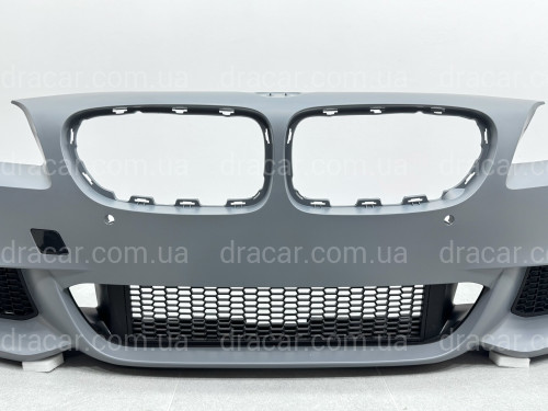Передний бампер в сборе M Paket BMW 5 Series F10 F11 2010-2013 (под омыватели / с отверстиями под парктроники / с отверстиями туманок) артикул 7923
