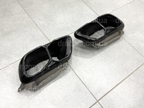 Насадки на выхлопные трубы M60i LCI для BMW X5 G05 / X6 G06 / X7 G07 черные артикул 9319