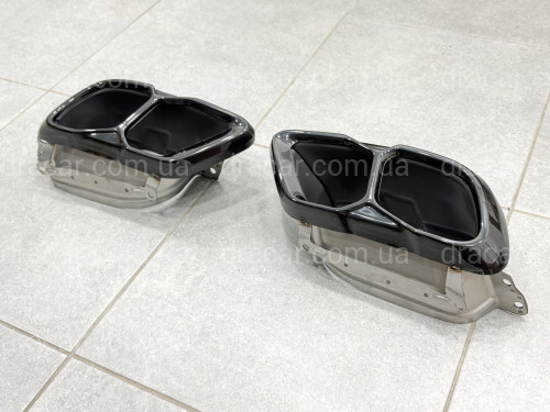 Насадки на выхлопные трубы M60i LCI для BMW X5 G05 / X6 G06 / X7 G07 черные артикул 9319