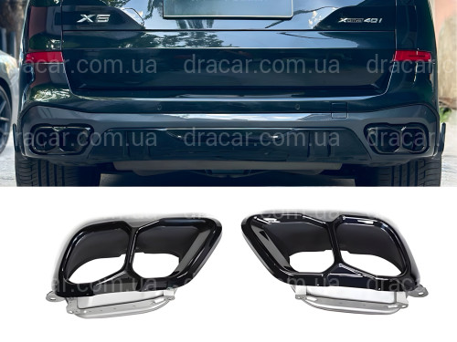 Насадки на выхлопные трубы M60i LCI для BMW X5 G05 / X6 G06 / X7 G07 черные артикул 9319
