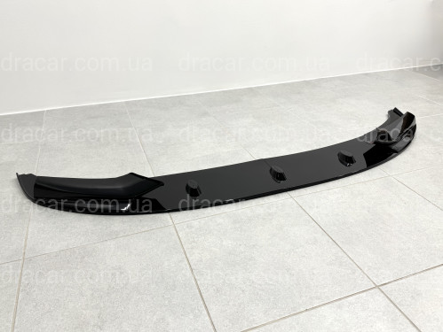 Юбка накладка переднего бампера M-Performance BMW 5 series F10 F11 2010-2016 ABS пластик, цвет черный глянец артикул 6541
