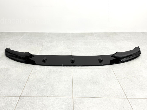 Юбка накладка переднего бампера M-Performance BMW 5 series F10 F11 2010-2016 ABS пластик, цвет черный глянец артикул 6541