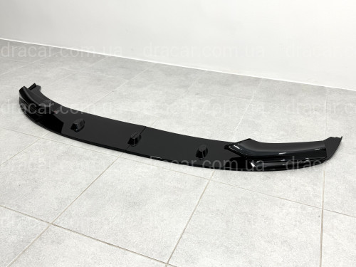 Юбка накладка переднего бампера M-Performance BMW 5 series F10 F11 2010-2016 ABS пластик, цвет черный глянец артикул 6541
