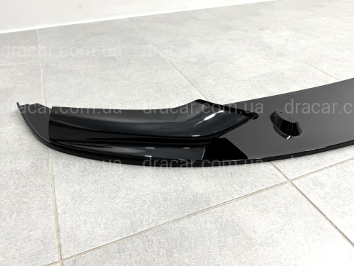 Юбка накладка переднего бампера M-Performance BMW 5 series F10 F11 2010-2016 ABS пластик, цвет черный глянец артикул 6541
