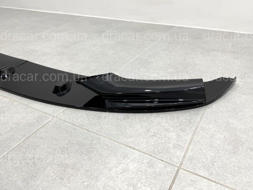 Юбка накладка переднего бампера M-Performance BMW 5 series F10 F11 2010-2016 ABS пластик, цвет черный глянец артикул 6541