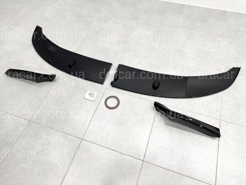 Юбка накладка переднего бампера M-Performance BMW 5 series F10 F11 2010-2016 ABS пластик, цвет черный глянец артикул 6541