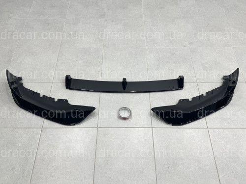 Накладка переднего бампера M-Performance стиль AC Schnitzer для BMW 5 series G30 31 2020-2023 ABS пластик, цвет черный глянец артикул 9157