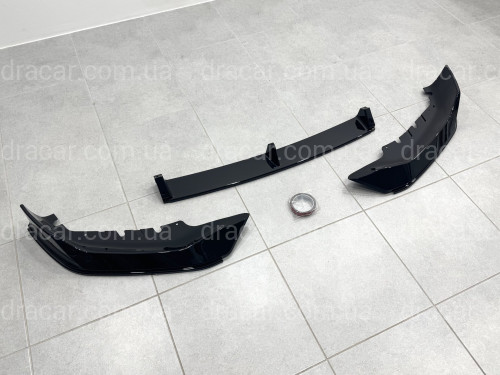 Накладка переднего бампера M-Performance стиль AC Schnitzer для BMW 5 series G30 31 2020-2023 ABS пластик, цвет черный глянец артикул 9157