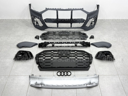 Бампер передний в сборе S-Line BLACK для Audi Q5 2021-2024 артикул 9413