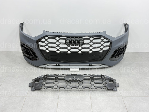 Бампер передний в сборе S-Line BLACK для Audi Q5 2021-2024 артикул 9413