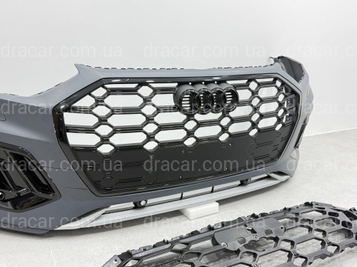 Бампер передний в сборе S-Line BLACK для Audi Q5 2021-2024 артикул 9413