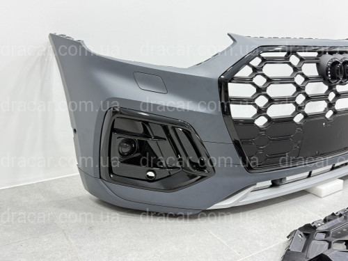 Бампер передний в сборе S-Line BLACK для Audi Q5 2021-2024 артикул 9413