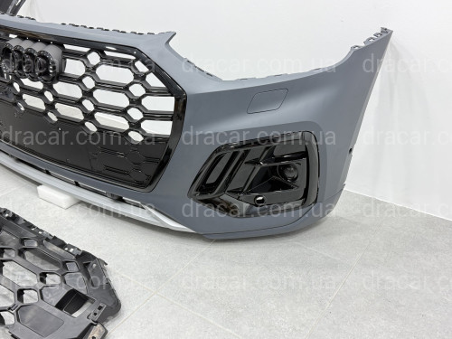 Бампер передний в сборе S-Line BLACK для Audi Q5 2021-2024 артикул 9413