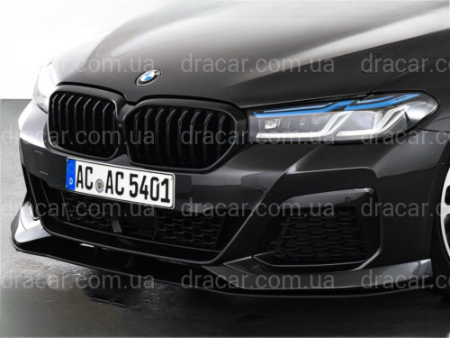 Накладка переднего бампера M-Performance стиль AC Schnitzer для BMW 5 series G30 31 2020-2023 ABS пластик, цвет черный глянец артикул 9157