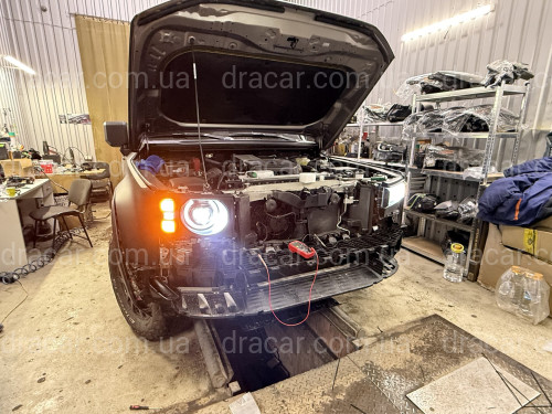 Фары ROUND LED Toyota Land Cruiser Prado 250 2024-, комплектные с блоками 2 шт. для замены простых фар в круглые артикул 9007