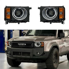 Фары ROUND LED Toyota Land Cruiser Prado 250 2024-, комплектные с блоками 2 шт. для замены простых фар в круглые
