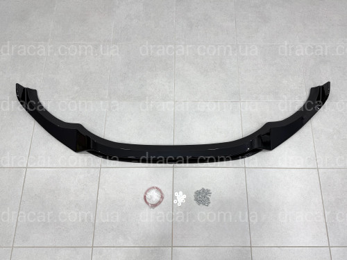 Юбка накладка переднего бампера M Performance BMW X3 G01 / X4 G02 2018-2021, ABS пластик цвет черный глянец артикул 9570