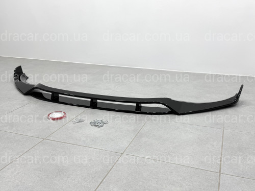 Юбка накладка переднего бампера M Performance BMW X3 G01 / X4 G02 2018-2021, ABS пластик цвет черный глянец артикул 9570