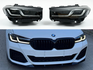 Фары Shadow Line LED LCI 2020+ рестайлинг для BMW G30 / G31 2016-2020 2шт. с заменой бампера на 20+