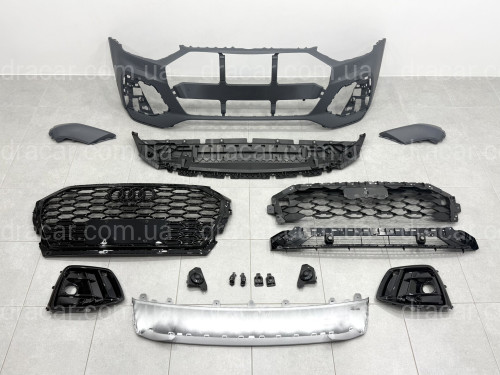Бампер передний в сборе S-Line BLACK для Audi Q5 Sportback 2021-2024 артикул 8534