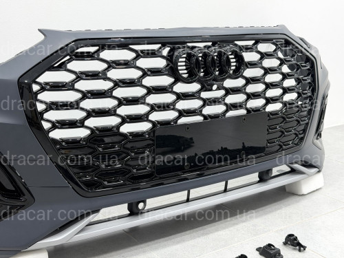 Бампер передний в сборе S-Line BLACK для Audi Q5 Sportback 2021-2024 артикул 8534