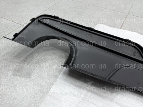 Диффузор накладка заднего бампера M-Performance BMW 5 series F10 2010-2016 под две одинарные выхлопные трубы 0---0, черный глянец артикул 9489