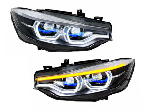 Фары в стиле LASER для BMW 4 series F32 F33 F36 F80 2016-2020 2шт. комплектные с блоками, КСЕНОН 6 PIN В LED