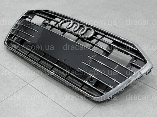 Решетка радиатора ПОД РАДАРЫ Audi A6 C8 2018+ темно-серая с хромом артикул 8618