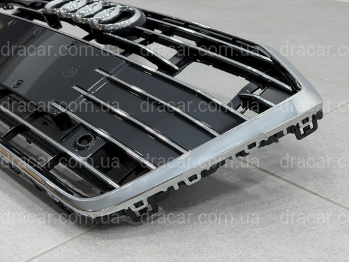 Решетка радиатора ПОД РАДАРЫ Audi A6 C8 2018+ темно-серая с хромом артикул 8618
