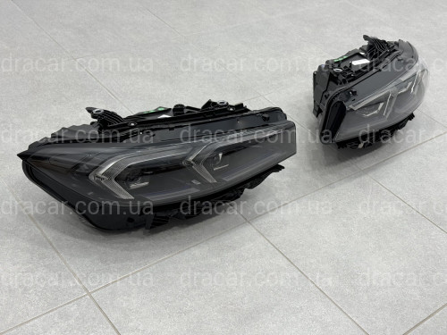 Фары LCI 2022+ рестайлинг Shadow Line для BMW G20 / G21 2019-2022 2шт. с заменой бампера на 22+ / 2 РЕЖИМА ДХО БЕЛЫЕ / ЖЕЛТЫЕ артикул 9787