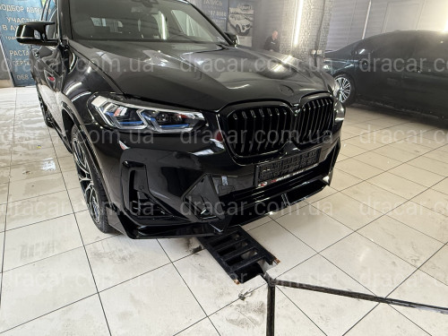 Юбка переднего бампера M-Performance LCI для BMW X3 G01 / X4 G02 2022-2024 ABS пластик, черный глянец артикул 9611