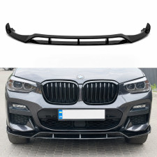 Юбка накладка переднего бампера M Performance BMW X3 G01 / X4 G02 2018-2021, ABS пластик цвет черный глянец