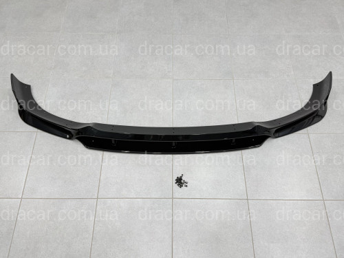 Юбка переднего бампера M paket Paradigm Black Knight для BMW X6 G06 2018-2022, цвет черный глянец артикул 9655