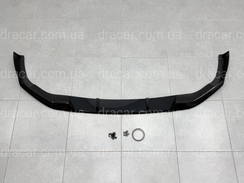 Накладка юбка переднего бампера M-Paket LCI для BMW 5 series G30 2020-2023, черный глянец артикул 9707
