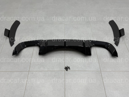 Накладки диффузора заднего бампера для BMW X5M F85 2014-2018 ABS пластик, черный глянец артикул 9630