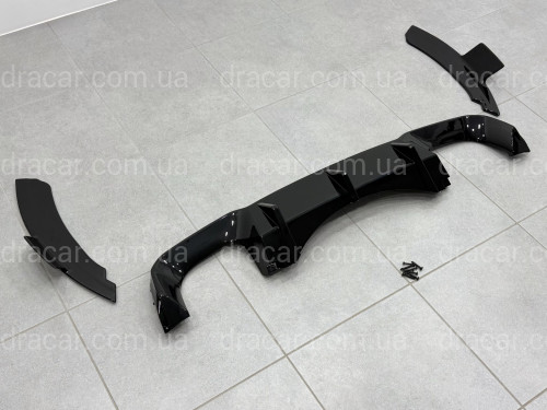 Накладки диффузора заднего бампера для BMW X5M F85 2014-2018 ABS пластик, черный глянец артикул 9630